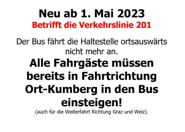 Bushaltestelle VS Kumberg