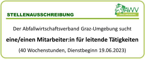 Stellenausschreibung des Abfallwirtschaftsverbandes
