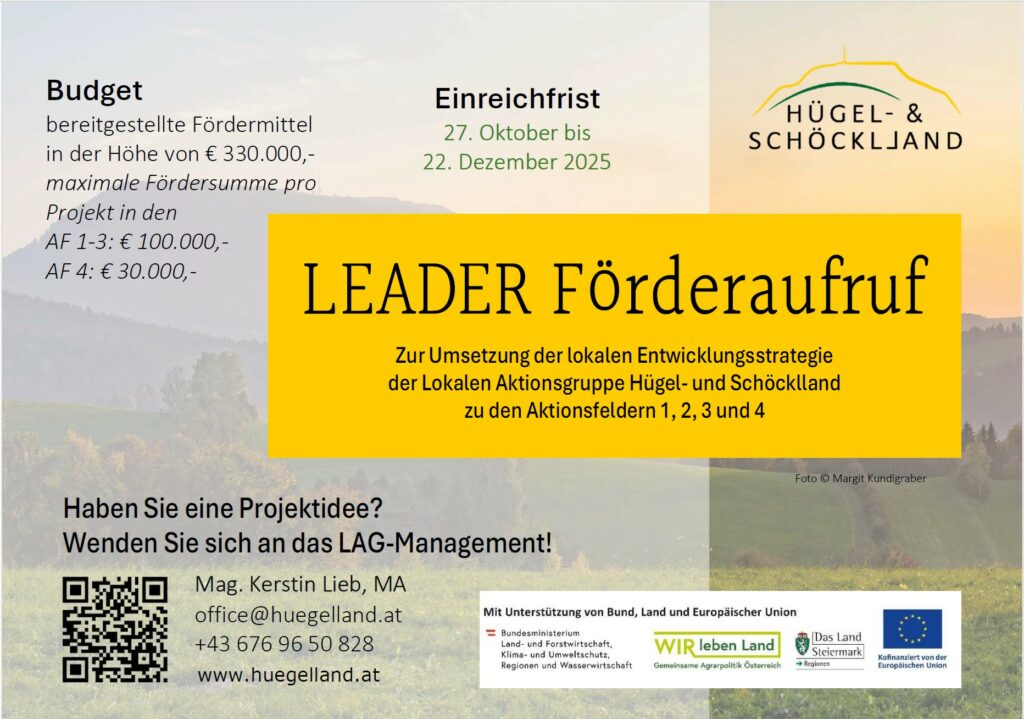 Bewerbung Förderaufruf Hügel- und Schöcklland