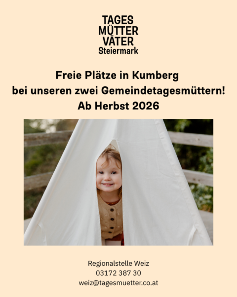 Freie Plätze (5) Tagesmütter/-väter – Gemeindetagesstätte