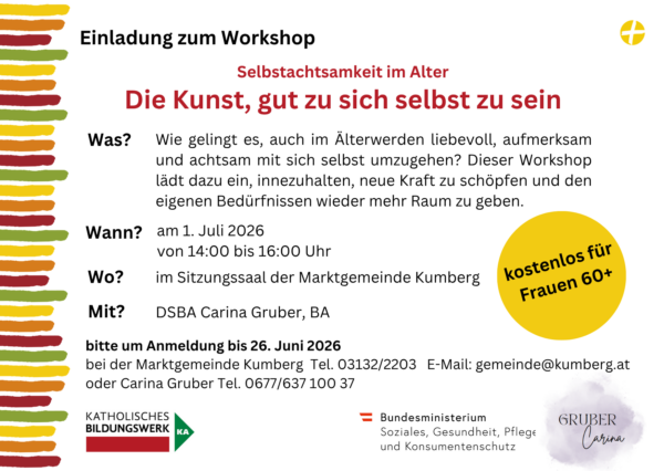 Flyer Workshop Selbstachtsamkeit im Alter