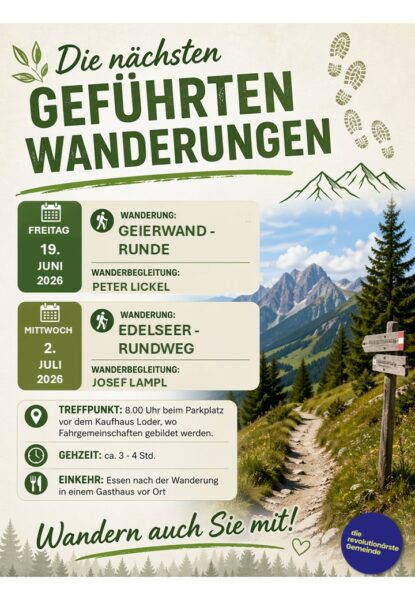 geführte Wanderungen Juni Juli