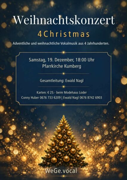 WeGe vokal Weihnachtskonzert 2026